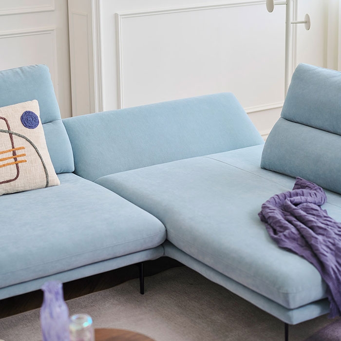 [헤드레스트 증정] 다즈 4인 오픈코너형 스윙기능 패브릭 소파